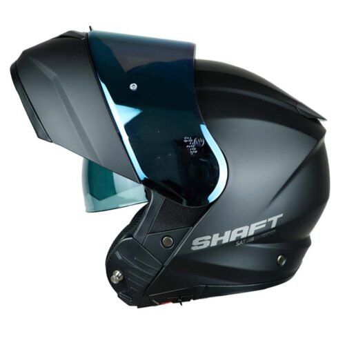 Casco Shaft 3690Dv  Solid Negro Visor Iridium Azul