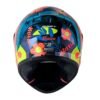 Casco Shaft 526sp Evo Natura Camaleón Naranja Neón Visor Iridium Azul