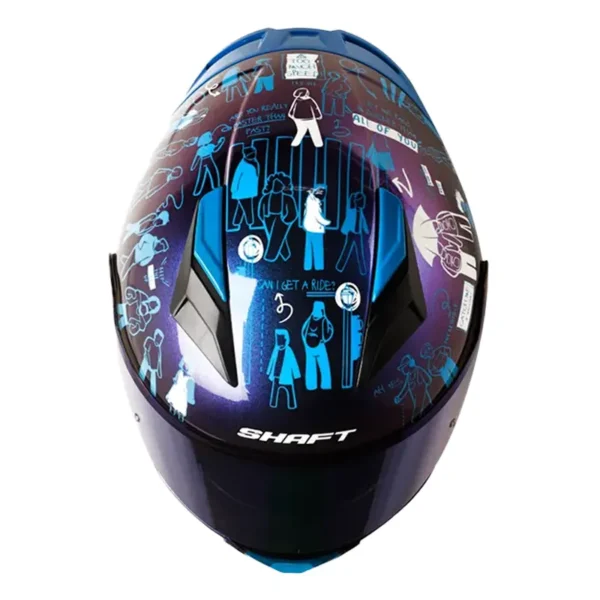 Casco Shaft 582Sp Evo People Walk Camaleon Blanco Visor Iridium Azul