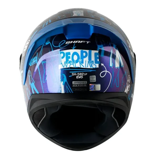 Casco Shaft 582Sp Evo People Walk Camaleon Blanco Visor Iridium Azul