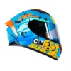 Casco Shaft 582Sp_Evo Adventure Azul Amarillo Visor Iridium Dorado