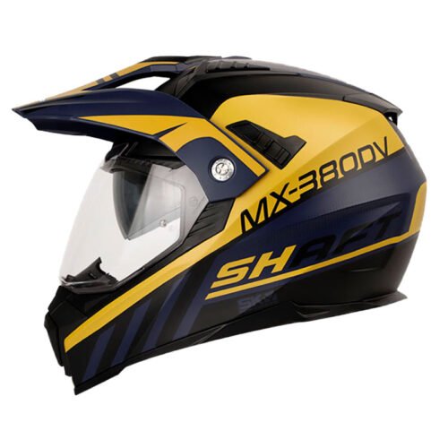 Casco Shaft Mx-380 Furious Azul Navy Dorado