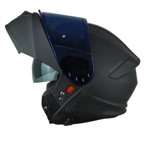 Casco Shaft Pro 4000Dv Evo Solid Negro Visor Iridium Azul