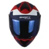 Casco Shaft Pro 4000Dv Evo Split Rojo Blanco Visor Iridium Azul