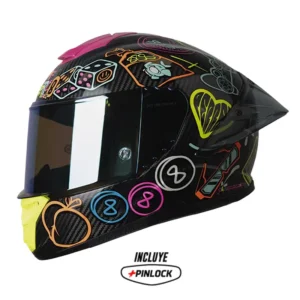 Casco Shaft Pro 620 Evo Carbon 888 Full Color Visor Iridium Azul