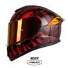 Casco Shaft Pro 620evo Lizzard Rojo Visor Iridium Rojo