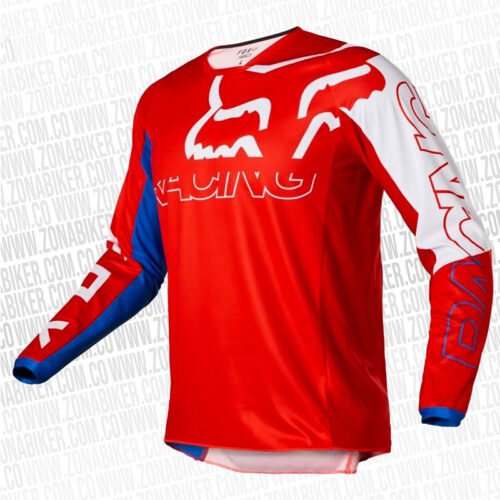 Jersey Fox 180 Skew Blanco Rojo Azul