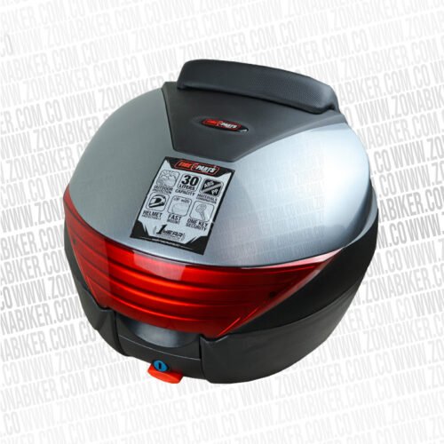 Maletero Fireparts Atom Case 30Lts Gris Rojo